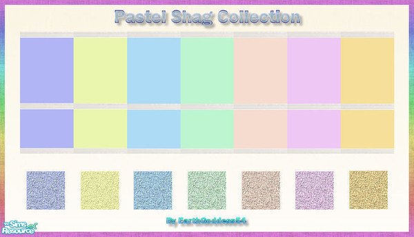 Sims 2 — Pastel Shag Collection by EarthGoddess54 — Soft, summer pastels for home decor. Enjoy!