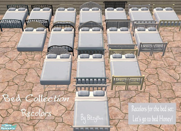 Sims 2 — Bed Collection Recolors by Bitzybus — Some basic recolors of the bed frames in the set "Let's go to bed