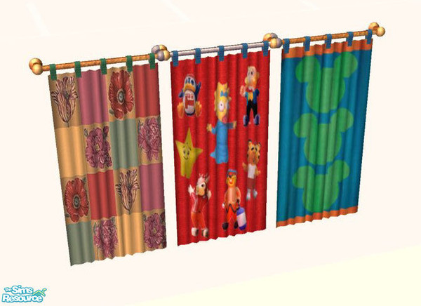 Sims 2 — dh-kids-curtain by Dincer — This is the sims2 version of my previous kids set with some additions... 
