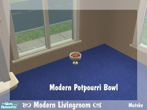 Sims 2 — Potpourri bowl by Mutske — Recolour for the "Modern Livingroom Set" from simaddict99. In nice white