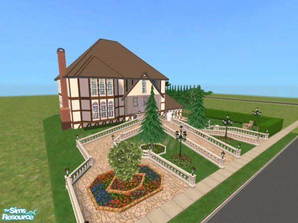 Sims 2 — Clough House by Andracab — 3 Bedroomed modern property. Ample space for larger families. I made the custom walls