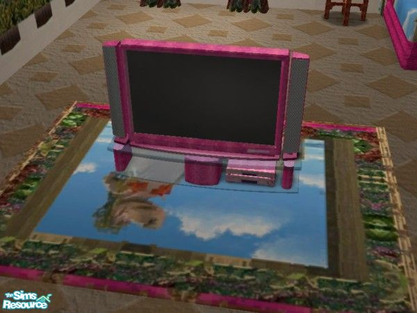 Sims 2 — Madagascar Gloria TV by ead425 — Thanks to Dreamworks: 13 items: bookcase,curtains, desk, doll in chair,