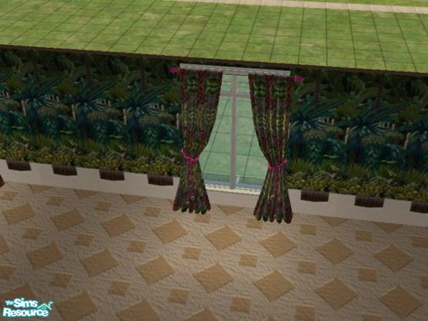 Sims 2 — Madagascar Gloria curtains by ead425 — Thanks to Dreamworks: 13 items: bookcase,curtains (mesh by Yggdrasil