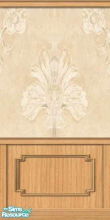 Sims 2 — Carebear's Cream Damask - Light Wainscoa by oldmember_carebear71 — Simple, and goes with just about any decor.