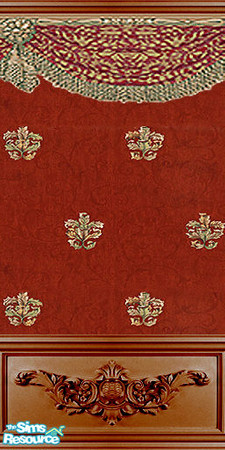 Sims 2 — am_elegantliving02 by Cruella — Great wallpaper for elegant living. Done with victorian style woodwork and