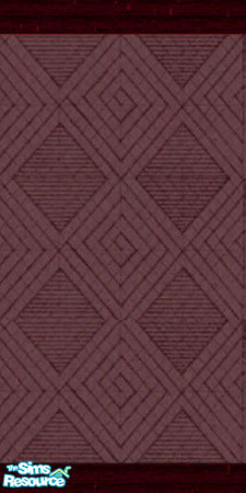 Sims 2 — Cherry Diamond Wallpaper by KayJayZee1963 — Cherry Diamond Wallpaper with dark red moulding.