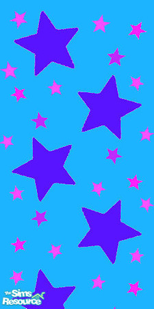 Sims 2 — Neo30Stars by WytchFyr — Made by WytchFyr a teal wall covered in blue, purple and pink stars of various shades