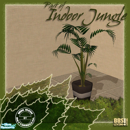 Sims 2 — Indoor Jungle set, Potted Palm by BetterbeSim — Potted Palm. New mesh by BetterbeSim. You may recolour but only