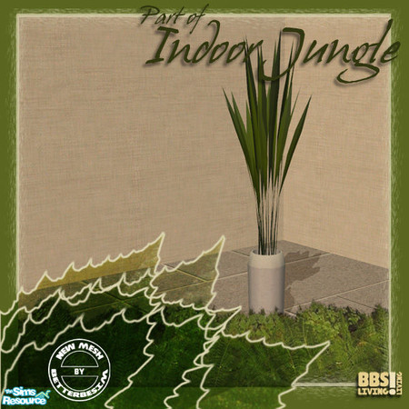 Sims 2 — Indoor Jungle set,  Fibre plant small by BetterbeSim — Fibre plant, small version. New mesh by BetterbeSim. You