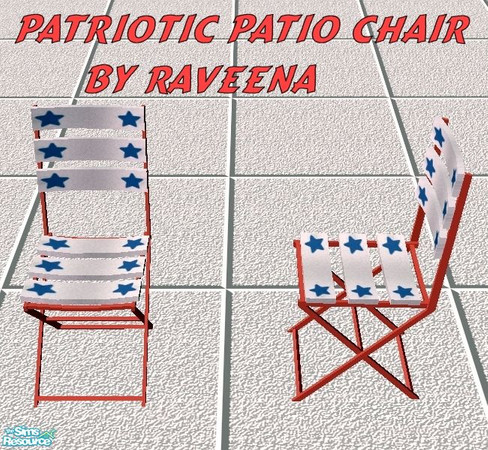 Sims 2 — Patriotic Patio Chair by Raveena — Part of the patio table set.