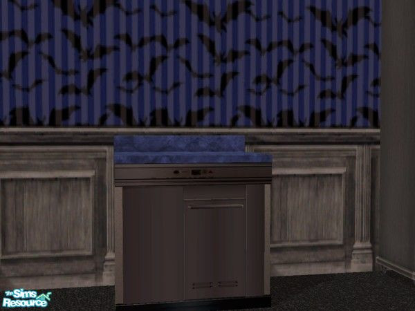 Sims 2 — Batty for Nightlife Dark Dishwasher by c_literati — How did a relatively modern appliance get so aged in