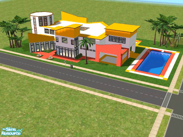 Sims 2 — Lenga by Andres-Chile — A house of modern and colorful lines, with details that give it a contemporary touch,