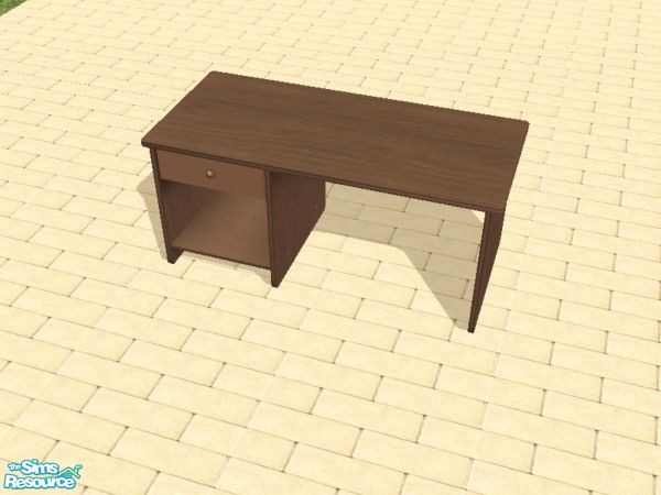 Sims 2 — 21 Retratech Office Pal Economy Desks by dddrake — By request: The cheap desk to continue the livingroom color.