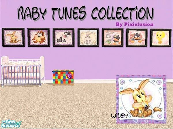 Sims 2 — Baby tunes-Wiley by pixielusion — An adorable collection of 7 baby tunes pictures to compliment any room.