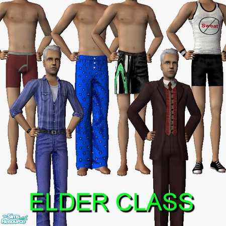 Sims 2 — Elder Class Male Set 1 by Dgandy — Grandpa is looking GOOD! This wardrobe was modified with SimPe and requires