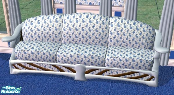 Sims 2 — Blue Paisley Baroccoco Set Sofa by covermejoey — Blue Paisley Baroccoco Set. PLEASE rate. :) "S"