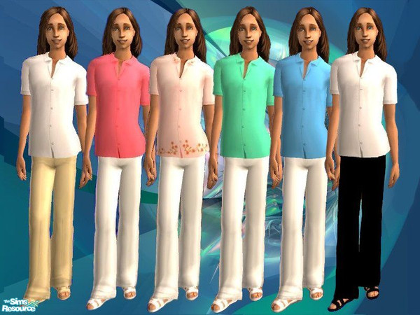 Sims 2 — Blouse Set by lisarver — Finally! A line of lovely pastel shaded silk blouses for the ladies. YOU WILL NEED THE