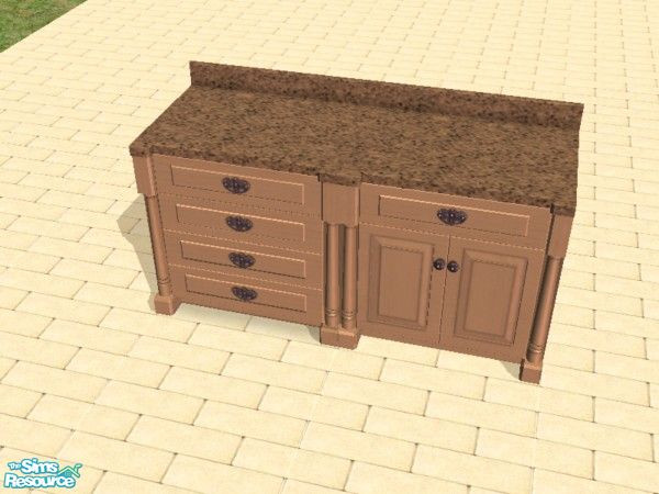 Sims 2 — 21 Chez Moi French Country Counters by dddrake — The next installment in the 21 colors kitchen set.