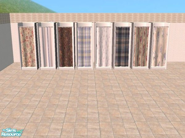 Sims 2 — Cheap Shower Curtain recolor SET #2 by mightyfaithgirl — This set contains 8 CONSERVATIVE type shower curtains
