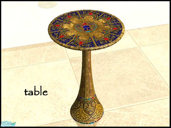 Sims 2 — Egyptian Room - table by kibanahnah — new set of 19 items and several walls