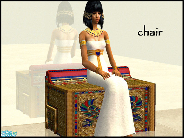 Sims 2 — Egyptian Room - chair by kibanahnah — new set of 19 items and several walls