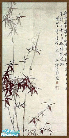 Sims 2 — Kawaii Shoji w/ Bamboo Painting by geekSim — Kawaii Shoji w/ Bamboo Painting