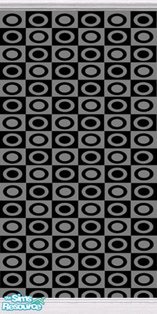 Sims 2 — Whole Wall Circles & Squares by novteneep — "Circles on Squares" in black, whole wall.