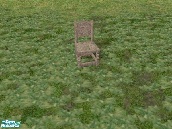 Sims 2 — Garden Wedding Small Chair by c_literati — A stone chair perfect for tables or outdoor checkers.