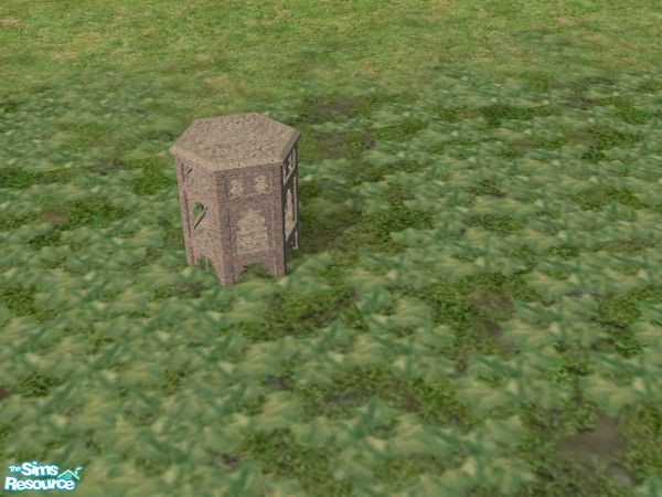 Sims 2 — Garden Wedding Champagne Table by c_literati — A small ornate stone table to place champagne, or any other small