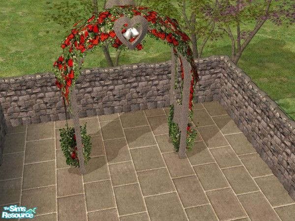 Sims 2 — Garden Wedding Arch Silver Bells by c_literati — Elegant silver bells for the wedding arch as an alternative to