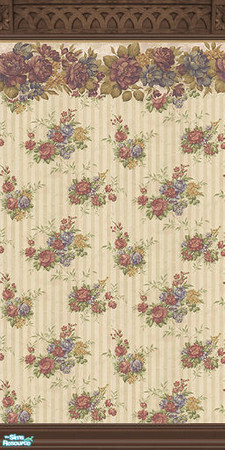 Sims 2 — Floral Stripe by Halfcreek — created by Halfcreek