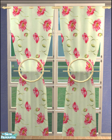 Sims 2 — Naturals Curtains Florals - Pink flowers by Elize-37sims — Pink flowers