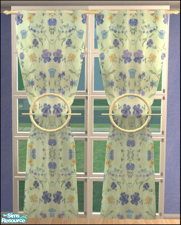 Sims 2 — Naturals Curtains Florals - Blue flowers by Elize-37sims — Blue flowers