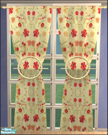 Sims 2 — Naturals Curtains Florals -  Red flowers by Elize-37sims — Red flowers