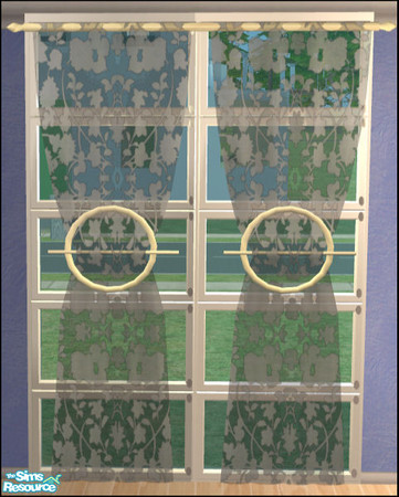 Sims 2 — Naturals Curtains Florals - Black & White by Elize-37sims — Black & White