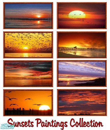Sims 2 — Sunsets Paintings Collection by shadow66 — This is a set of eight paintings depicting glorious morning and