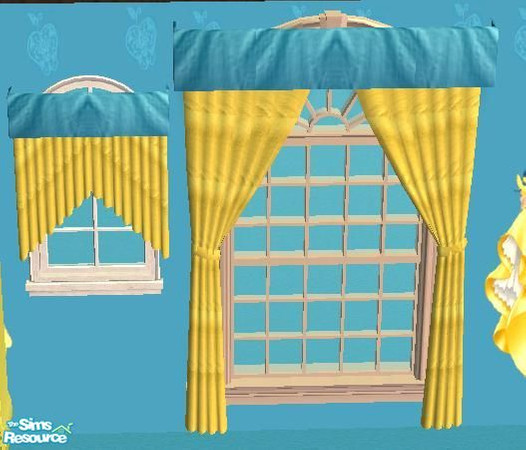 Sims 2 — Disney Princess Set 2 Snow White Set Complete Kids Bedrooms - Snow White Curtains by aaaaaaac — 