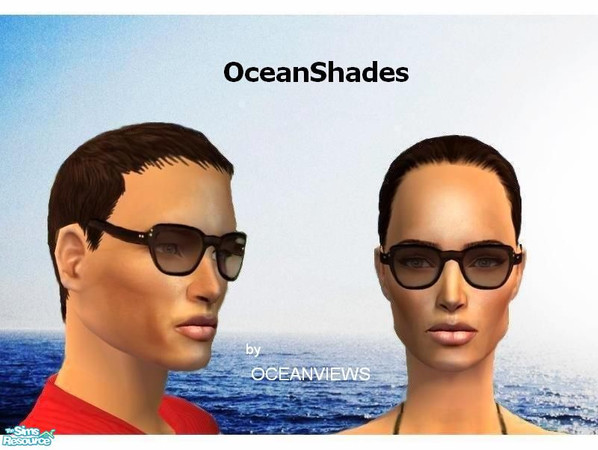 Sims 2 — OceanShades by Oceanviews — Beautiful shades with a soft brown frame. Four diferent colours, for every age and