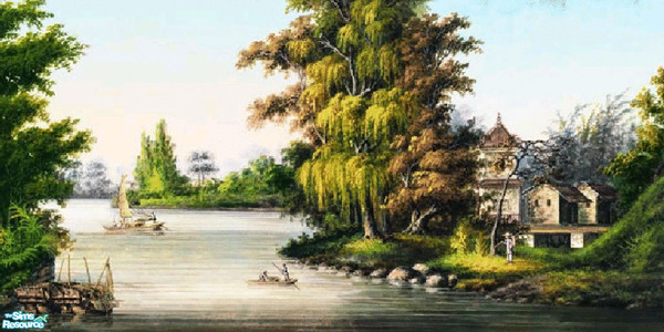 Sims 2 — Asian Waters Mural by brittie — Enjoy the view!
