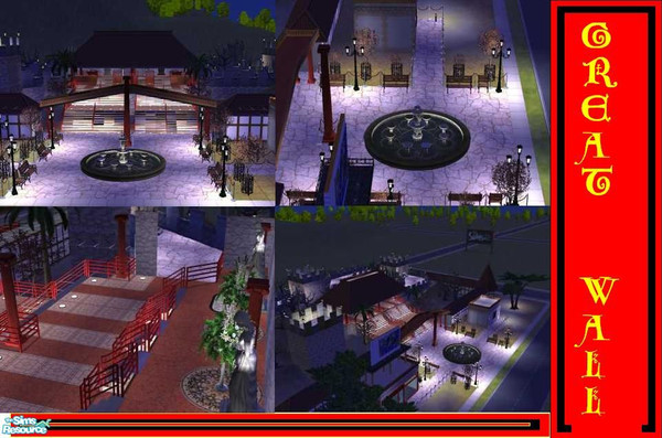 Sims 2 — Great Wall Of China by pilipinoka — This Great Wall is extended up to 3 lots (2 of the are the largest lot).
