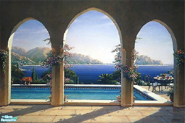 Sims 2 — Arch de Sorrento Mural by brittie — Enjoy the view!