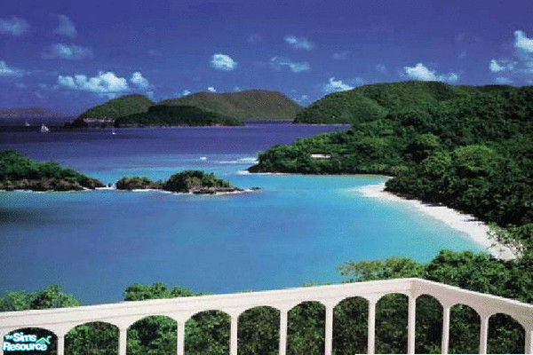 Sims 2 — Cinnamon Bay Mural by brittie — Awake every morning feeling like you\'re on a wonderful beach vacation!