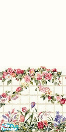 Sims 2 — Coming Up Roses Wall by c_literati — This wall was created to match the Maxis rose-patterned bathroom objects.