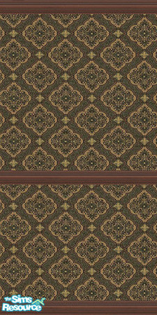 Sims 2 — Brown Paisley Wall 4 by Girl-from-mars — Brown Paisley wall, has 5 matching walls and 2 matching carpets.