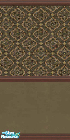 Sims 2 — Brown Paisley Wall 1 by Girl-from-mars — Brown Paisley wall, has 5 matching walls and 2 matching carpets.