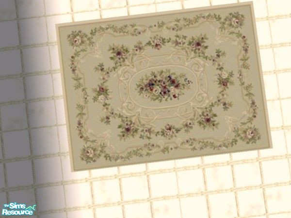 Sims 2 — Coming Up Roses Rug by c_literati — This set was designed to match the Maxis rose-patterned bathroom objects.