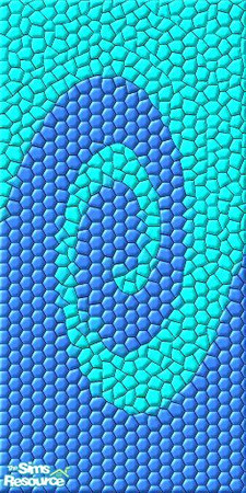 Sims 2 — Ocean Wave Tile by Futilus — Ocean Wave Mosaic Effect Bathroom Tile