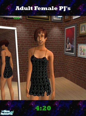 Sims 2 — Black Silk w/ White silk shapes by Agent420 — These PJ's are a combo of black and white silk. The white silk is