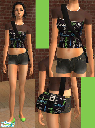 Sims 2 — Baby Phat Black Mesh Top by ShortyBoo — A black top with a semi-transparent back and sleeves, BP logos on the