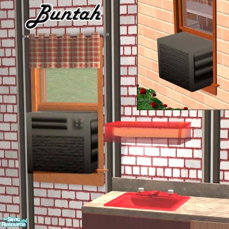 Sims 2 — Black Air Conditioner by buntah — This is the black recolor of my air conditioner. The curtain above it uses all